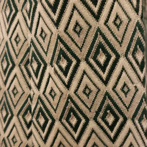 Vintage green & white geometric diamond print mod dress (see measurements) Size L