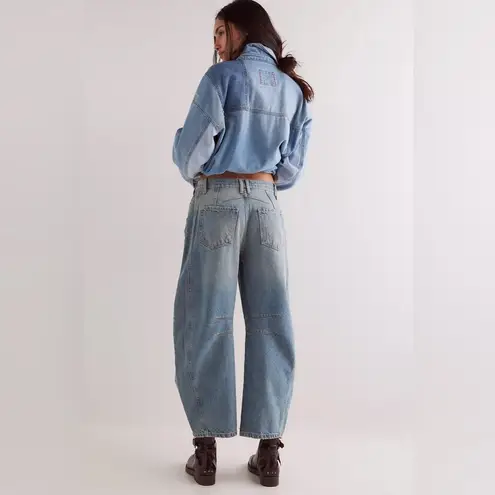 Free People  Good Luck Mid-Rise Barrel Jeans