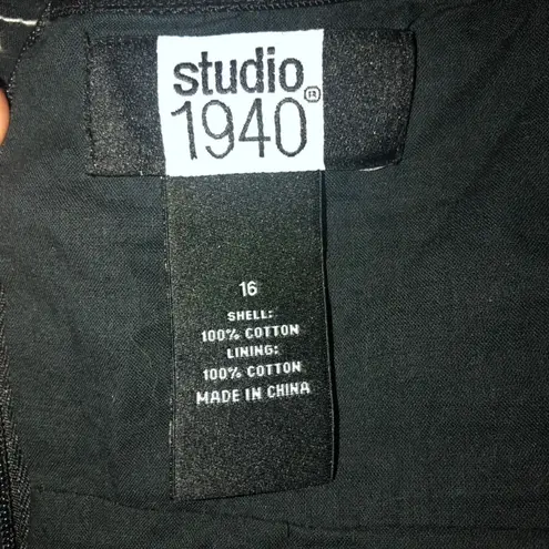 Studio 1940 Black Embroidered Halter Dress