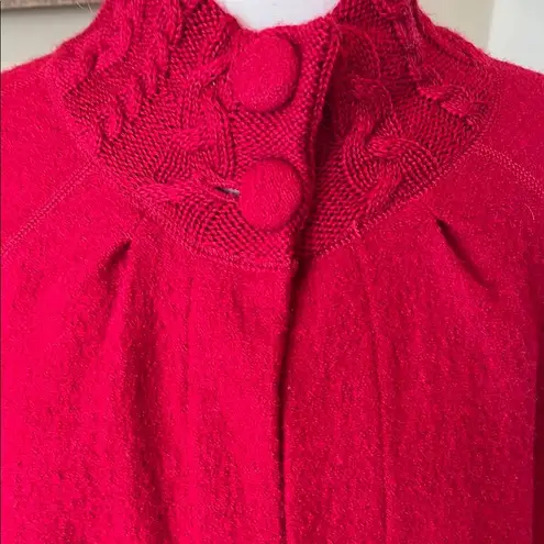 For Cynthia Red Cape with High Collar and Wide Sleeves