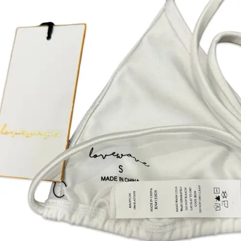 Lovewave White String Bikini Campbell Top Ryder Bottom Bathing Suit size XS NEW