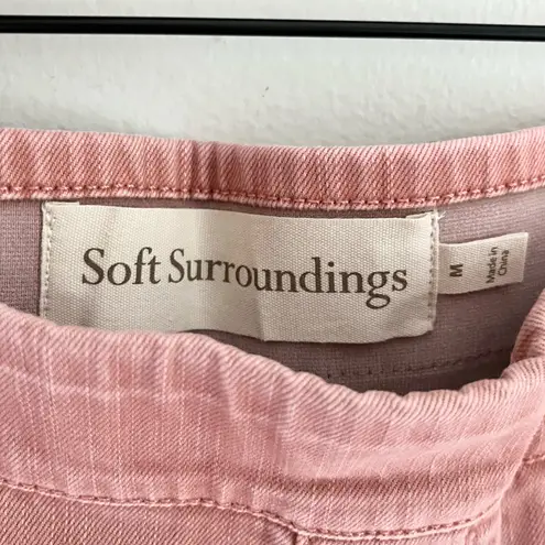 Soft Surroundings Ultimate Straight Leg Full Length Pull On Jeans Pink Medium