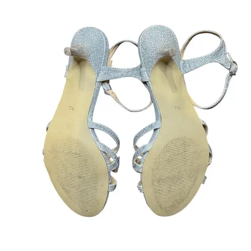 Badgley Mischka Shoes Womens Size 7.5 Glitter Strappy Heels Sandals Dressy Forma