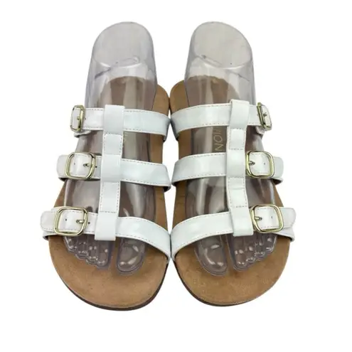 Vionic * Misa Comfort Sandal Womens Size 6W White Orthopedic Slide Summer Shoe