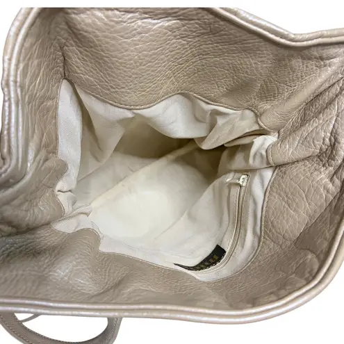 Mina Champagne Studded Leather Shoulder Bag