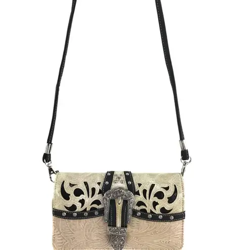 Western Shine Belt Buckle Crossbody Wallet.