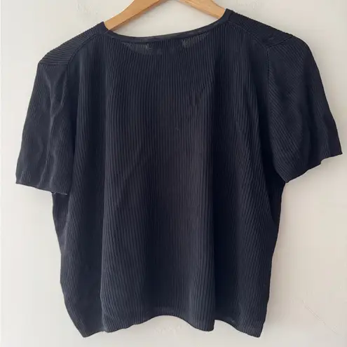 Madewell  Black Micro-Rib Sweater Tee