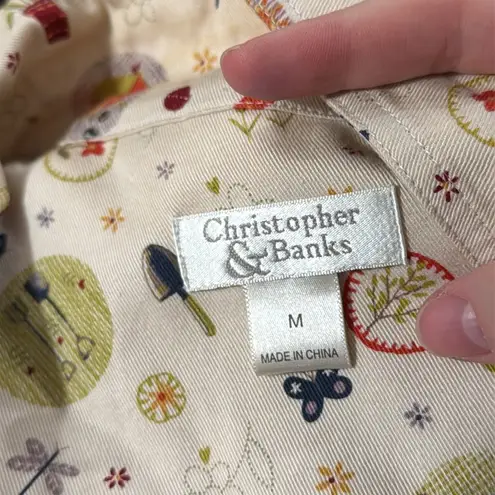 Vintage cottagecore garden theme rain jacket size M Green Size M