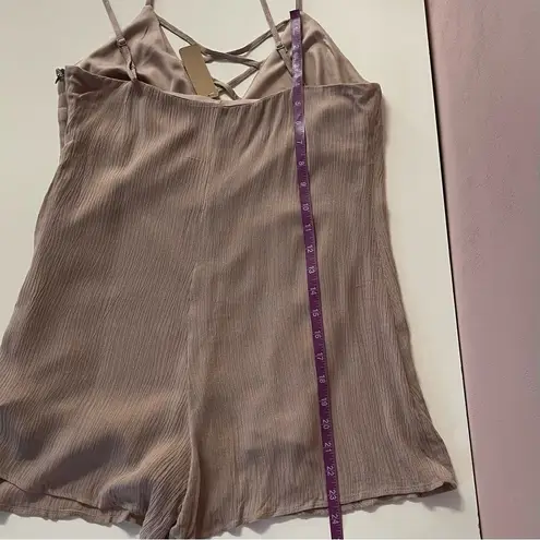 Fashion On Earth Irene’s Story Tannish Blush Romper Size M NWT