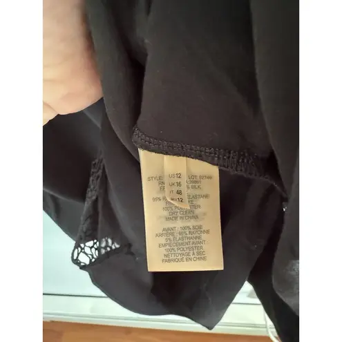 Elie Tahari Black Silk Pullover Sleeveless Shift Dress Size 12 Minimalist