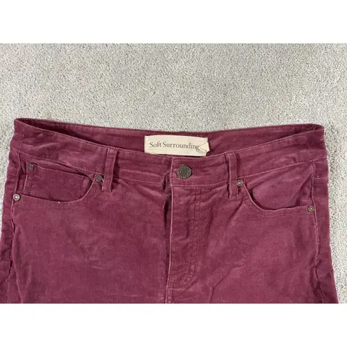 Soft Surroundings Pants Womens 8 Purple Brown Corduroy Tapered Stretch - Image 3