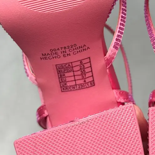 Barbie NWT x Forever 21 Rhinestone Bling Strappy Platform Sandal Heels Pink 6