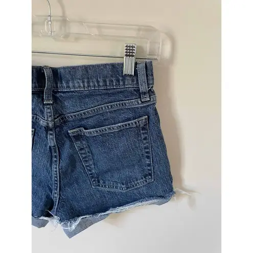 Gap  High Rise Raw Hem Cheeky Button Fly Denim Shorts Blue Size 2