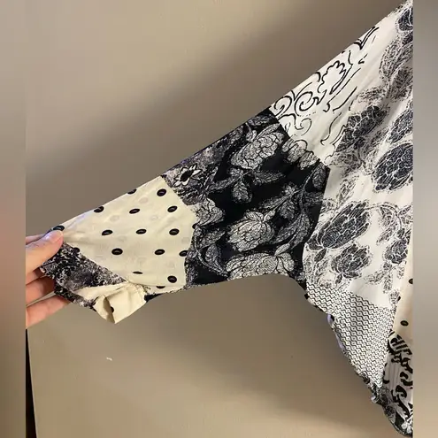 Maeve Linden patchwork batwing pop over blouse Large