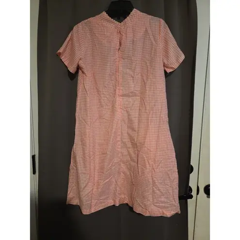 Pink Gingham Sheath Dress with Pockets, Fringe Detail, Medium, Miss Smith Design Size 8