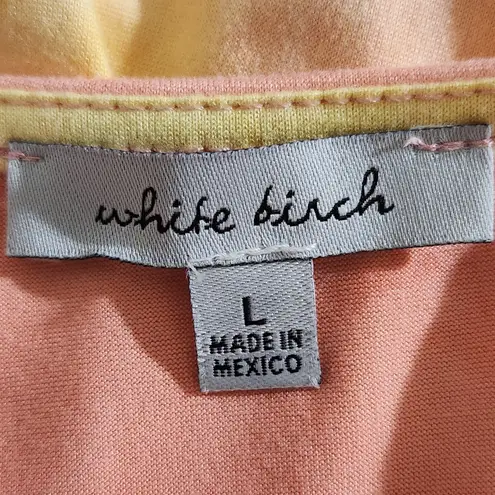 White Birch Boho Mini Dress Size Large Yellow and Pink Dyed Look Dress