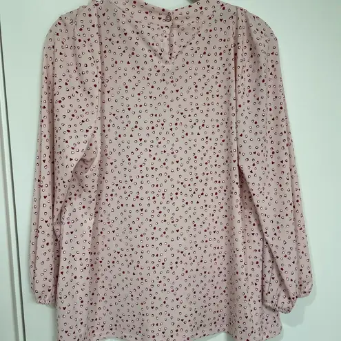 Adrianna Papell NWT  Moss Crepe Ruffle Neck top size Large