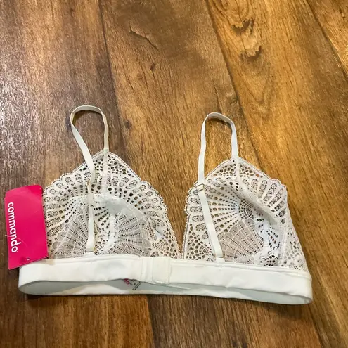 Commando  Butter & Lace Bralette Triangle Adjustable New White Lace