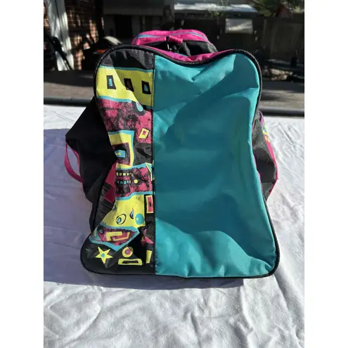 Coors Light Y2K 90s Teal Pink Duffel Bag Zip Logo Print Black