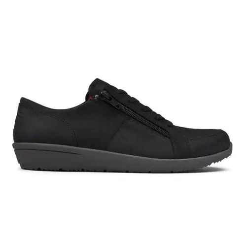Vionic NEW Abigail Leather Arch Support Casual Sneaker Black Women Shoes Size 6