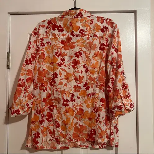Karen Scott #116 COTTON BUTTON UP BLOUSE XL