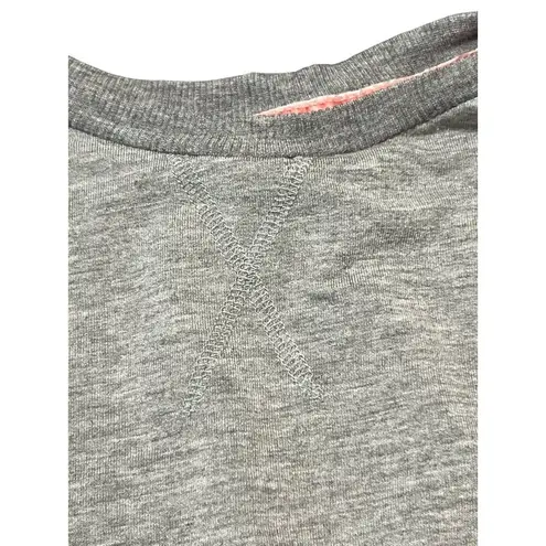 cupio Gray Ruched Sleeve Pullover Lightweight Sweatshirt Ties on Sleeves Sz M