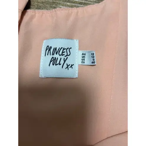 Princess Polly  Judson satin coral pink corset romper playsuit