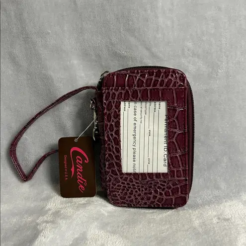Candie's Candie Burgundy Croc-Embossed Wristlet with Cross Accent - Image 2