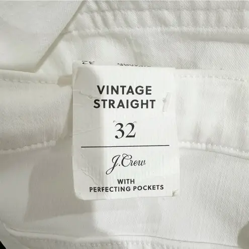 J.Crew  10” High Rise Slim Straight Jean in White Button Fly Size 32 L4729 New