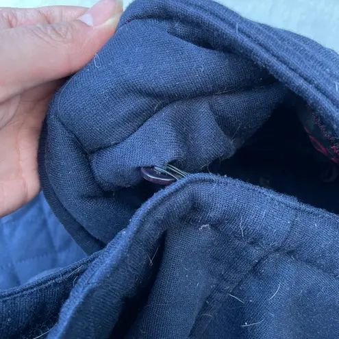 Yoki New York Navy Blue Quilted Hoodie Vest Jacket