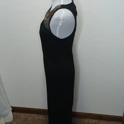 Massimo black beaded tank maxi dress size small