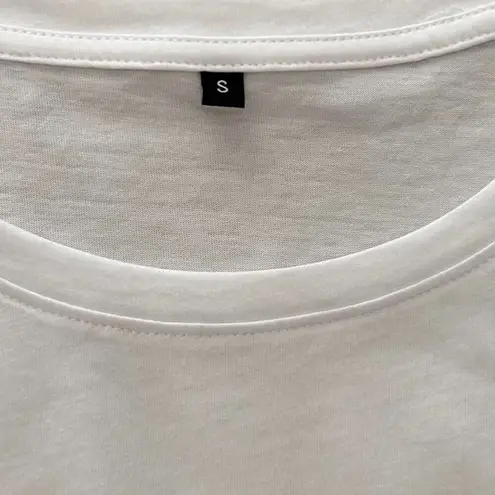 None Avocado Boob Cartoon Tee – Funny Graphic White Top (Sz S)