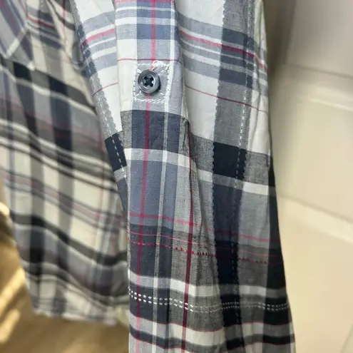 KÜHL Kuhl Women's Spectra Plaid Shirt Sail Blue Button Up Long Sleeve Top Size L Size L