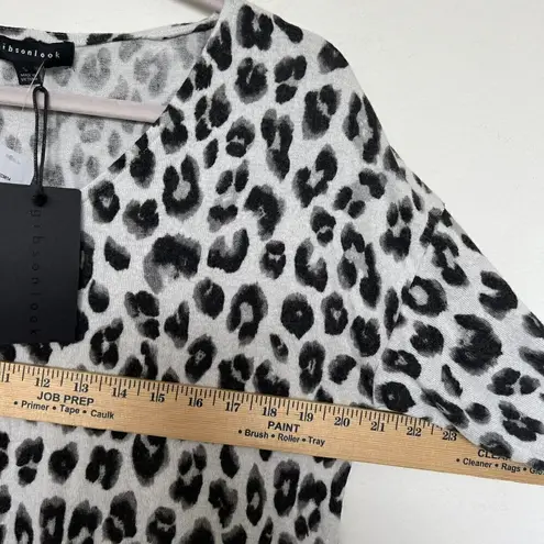 Animal Print Fleece Sweater Top SMALL NWT White
