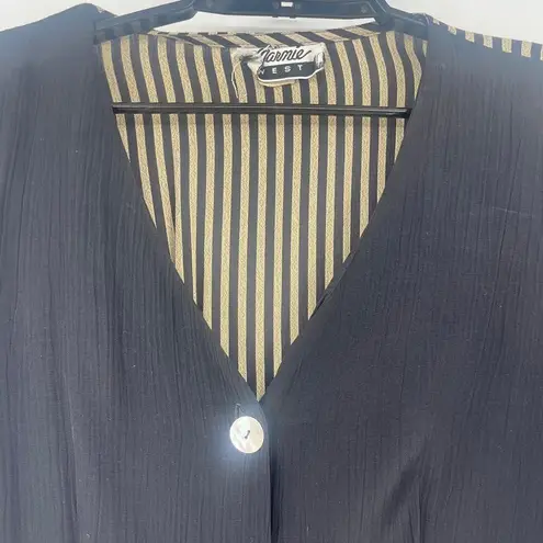 Vtg Marnie West Stripe Whimsigoth Jacket Sz L Stripe Stevie Nicks Witchy Boho 80 Black Size L