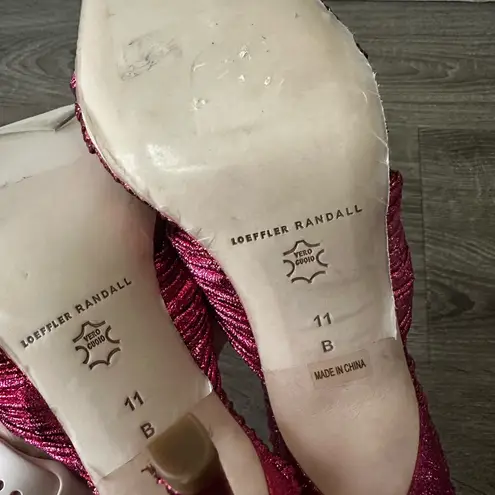 Loeffler Randall Claudia Heels Fuchsia Pleated Bow Heels Pumps 11