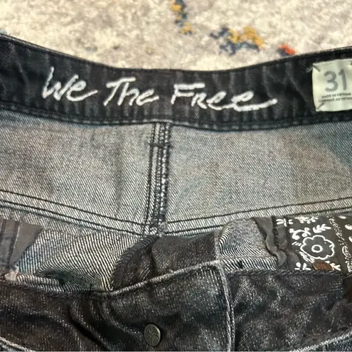 We The Free  Free People Bailey Asymmetrical Black Denim Skirt Size 31