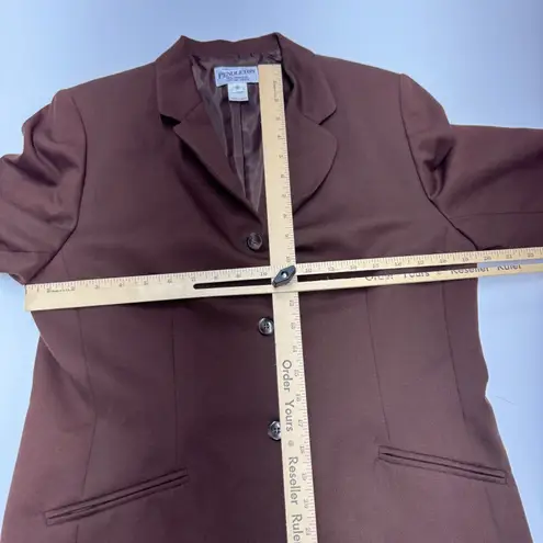 Pendleton Blazer Womens Size 12 Brown 100% Virgin Wool Button Jacket