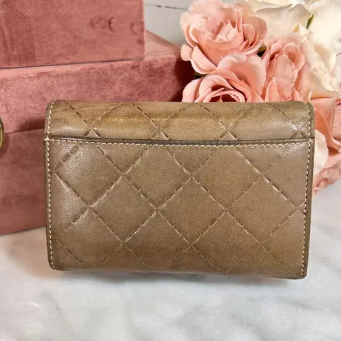 Carolina Herrera Quilted Logo Leather Wallet