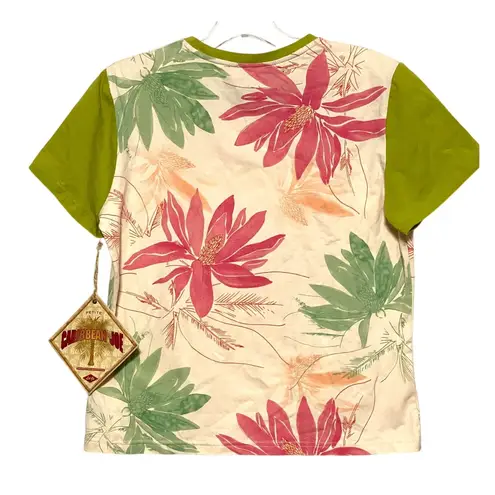 Caribbean Joe Tropical Top Shirt Womens Petite Medium PM Floral Vacation Y2K NWT