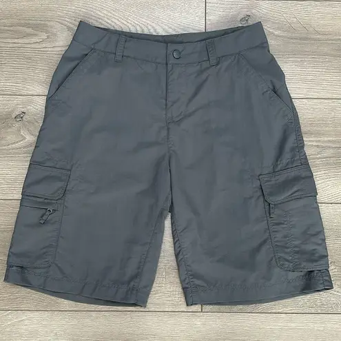 REI Cargo Nylon Bermuda High Rise Hiking Casual Shorts Size 2 Gray