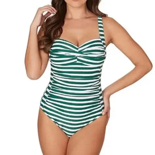 Nip tuck Green Joanne Tummy Control One Piece Swimsuit Size 8