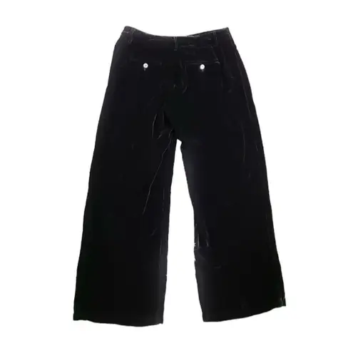 Sundance ✨ Crushed Velvet Silk Blend Wide Leg Black Sz 14 Pants✨