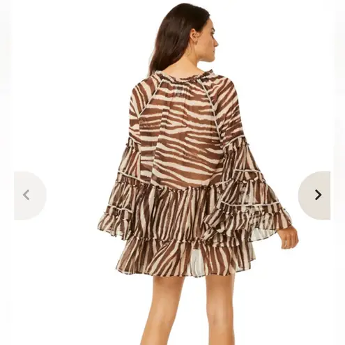 MISA Los Angeles Tallulah Dress Brown Zebra Size XS Animal Print Party Vegas