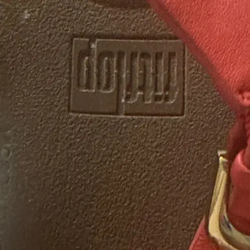 FitFlop Naia Rocketed Passion Red with Gold Studs Sandals