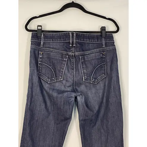 JOES JEANS Womens Dark Wash Crop Flare Jeans Cuffed Size 28 Blue