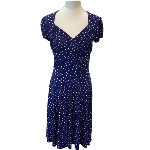 Leota Medium Dress Retro 40s Pinup Polka Dot Stretch Slinky Classic Rockabilly