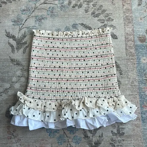 English Factory Polka Dot Smocked Mini Skirt Size Small