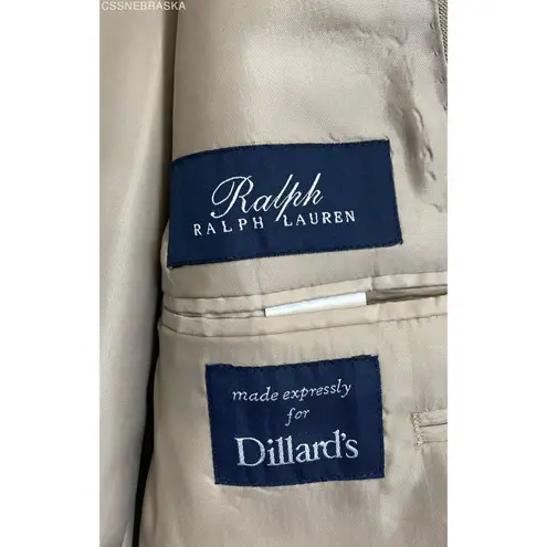 Ralph Ralph Lauren Beige Blazer 10%Wool Silk Check Suit Jacket Mens