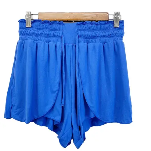 Halara NEW  Womens XS Frill High Waisted Flowy Stacked Shorts Beaucoup Blue